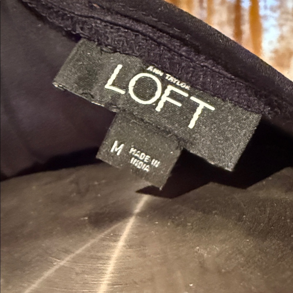 LOFT Black Sleeveless Button-Front Jumpsuit - Picture 5 of 6